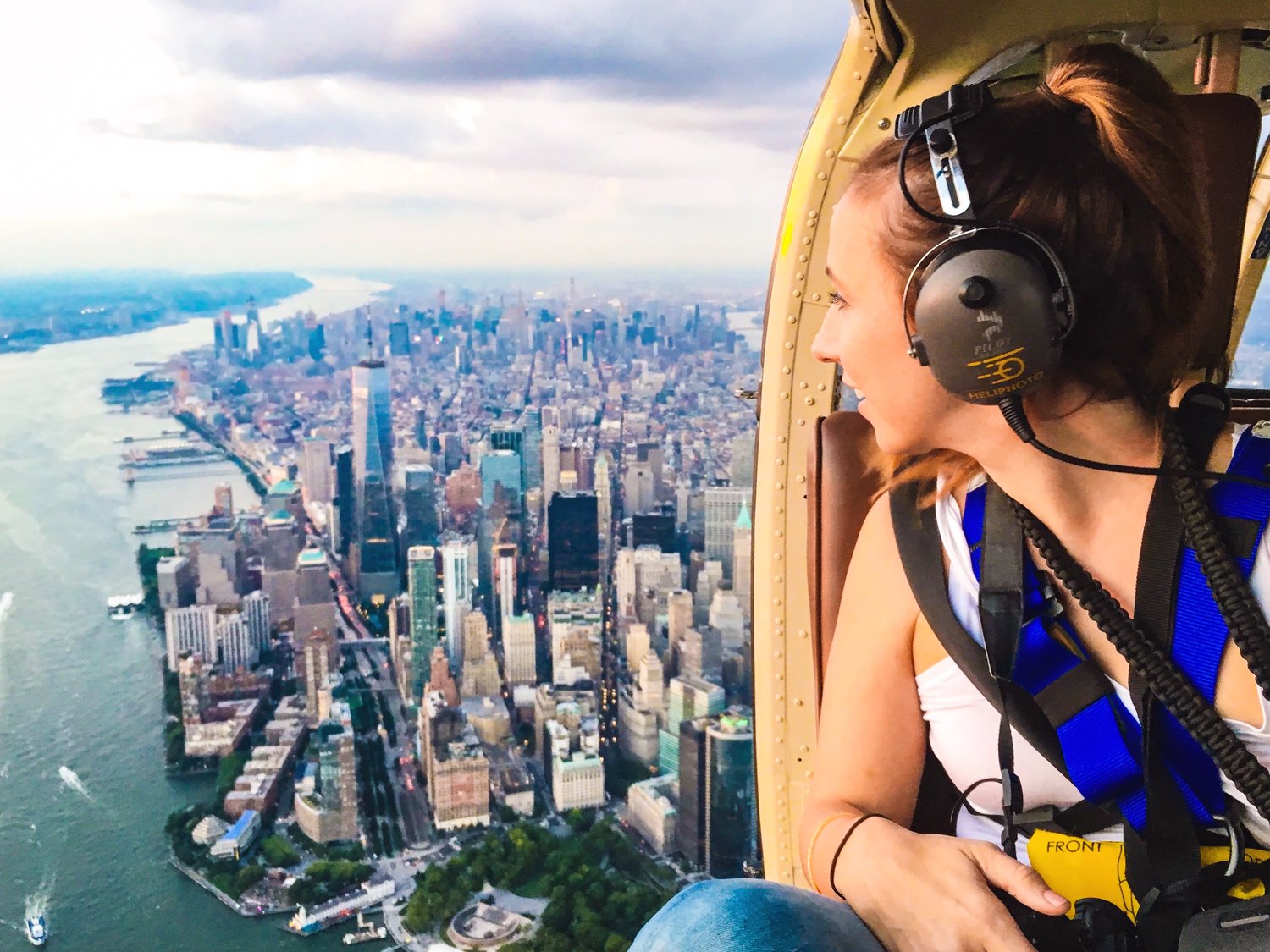 Take a helicopter ride over New York City